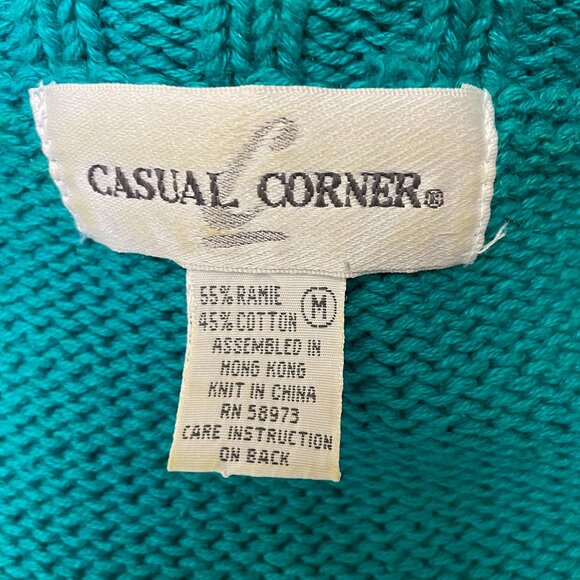 VTG KELLY GREEN RAMIE AND COTTON SWEATER SIZE M BY CASUAL CORNER - Picture 9 of 9